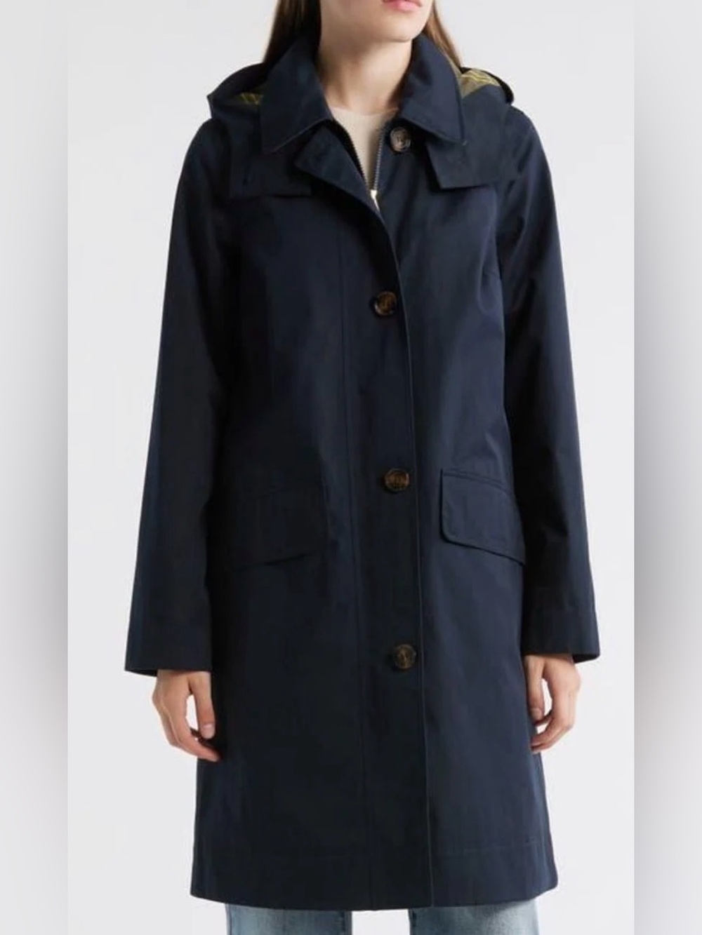 Barbour Hebrides Longline Waterproof Jacket Navy Blue